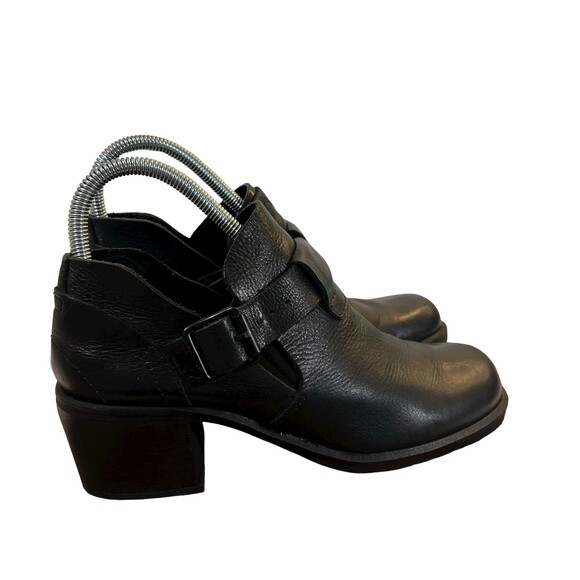 Mia Black Leather Cut Out Buckle Ankle Boots Booties Women's Size 7 - Picture 1 of 9